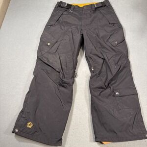 PANTS SKI RECCO Sessions Men's SMALL Cargo Snowboard BLACK Gridlock